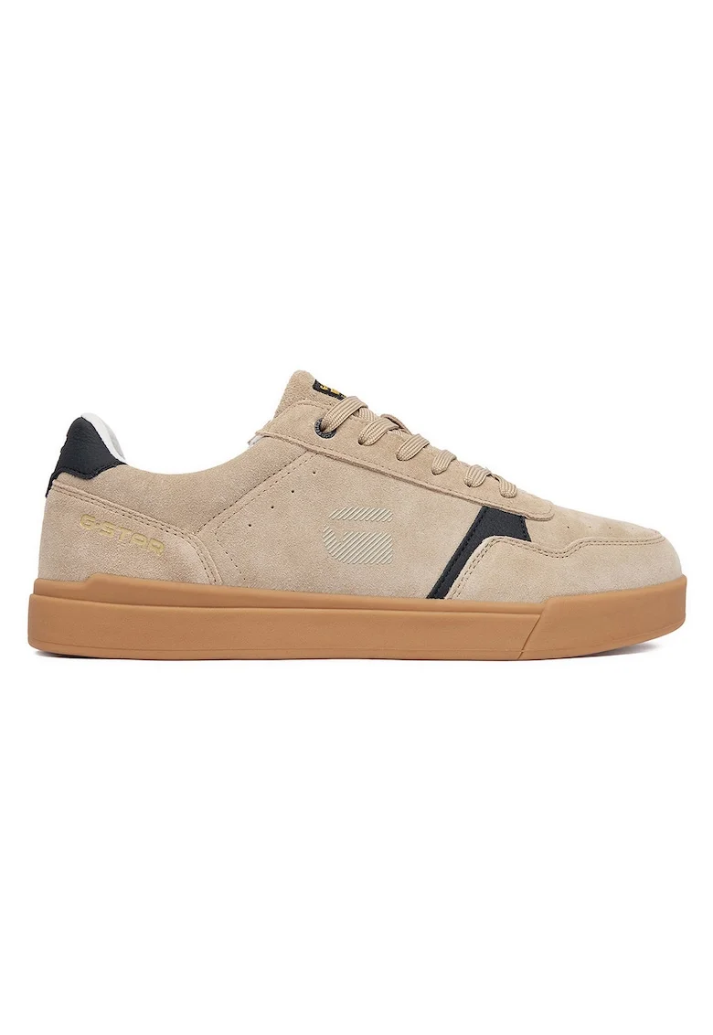 Tenisi barbati G-Star Raw, piele naturala, bej, design minimalist, Bej