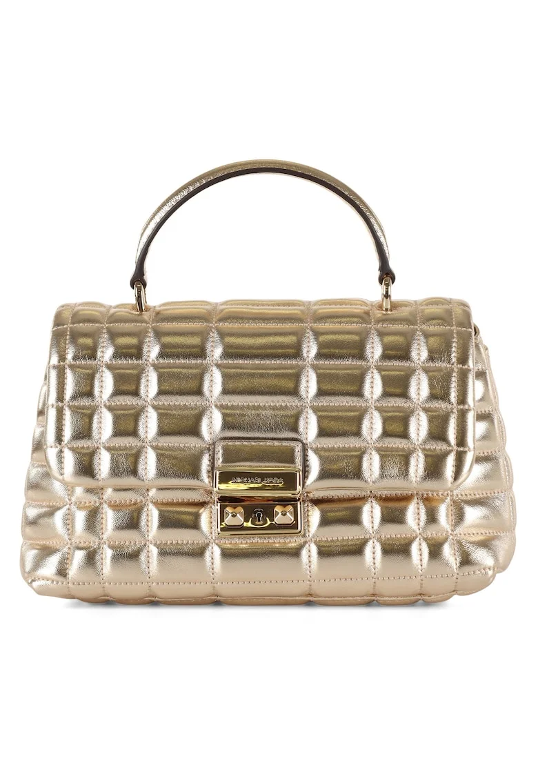 Geanta din piele cu model matlasat Satchel