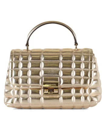Geanta din piele cu model matlasat Satchel