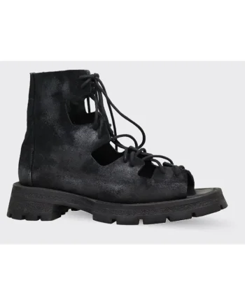 Ghete din piele cu siret, Negru