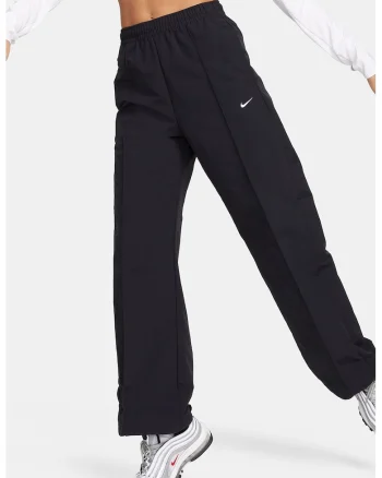 Pantaloni cu croiala ampla cu buzunare laterale, Negru