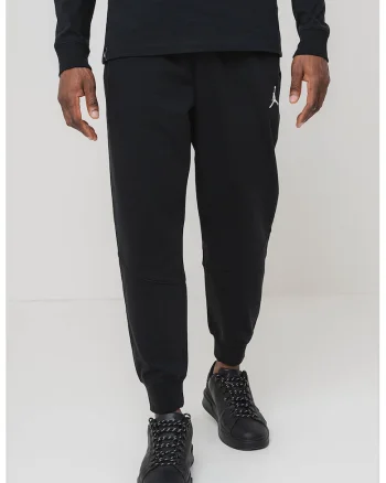 Pantaloni sport cu snur in talie, Negru/Alb optic
