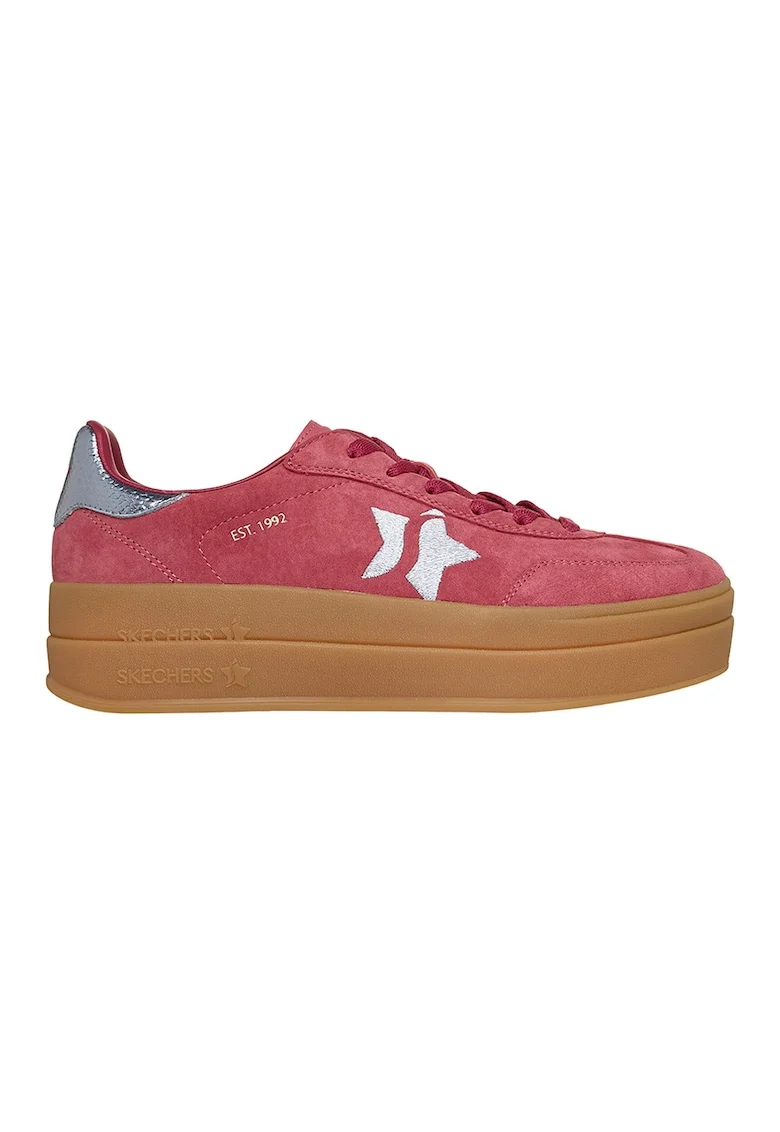 Pantofi sport din piele intoarsa Academy HI Elevated Essence, Rosu/Argintiu