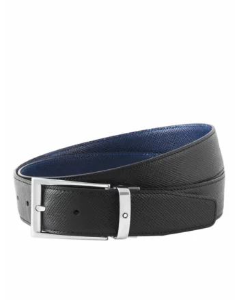Rectangular 35 mm Reversible Belt in Sartorial Leather, Multicolor