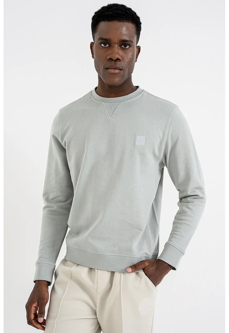 Bluza de trening relaxed fit cu decolteu la baza gatului Westart, Gri/Grej
