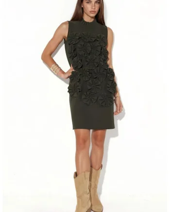 Mini, Femei, Rochie Mini Fara Maneci Brodata MSN, Verde Smarald, L INTL,