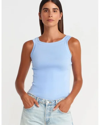 Bluza dama,  bluza fara maneci, casual, Baby Blue,
