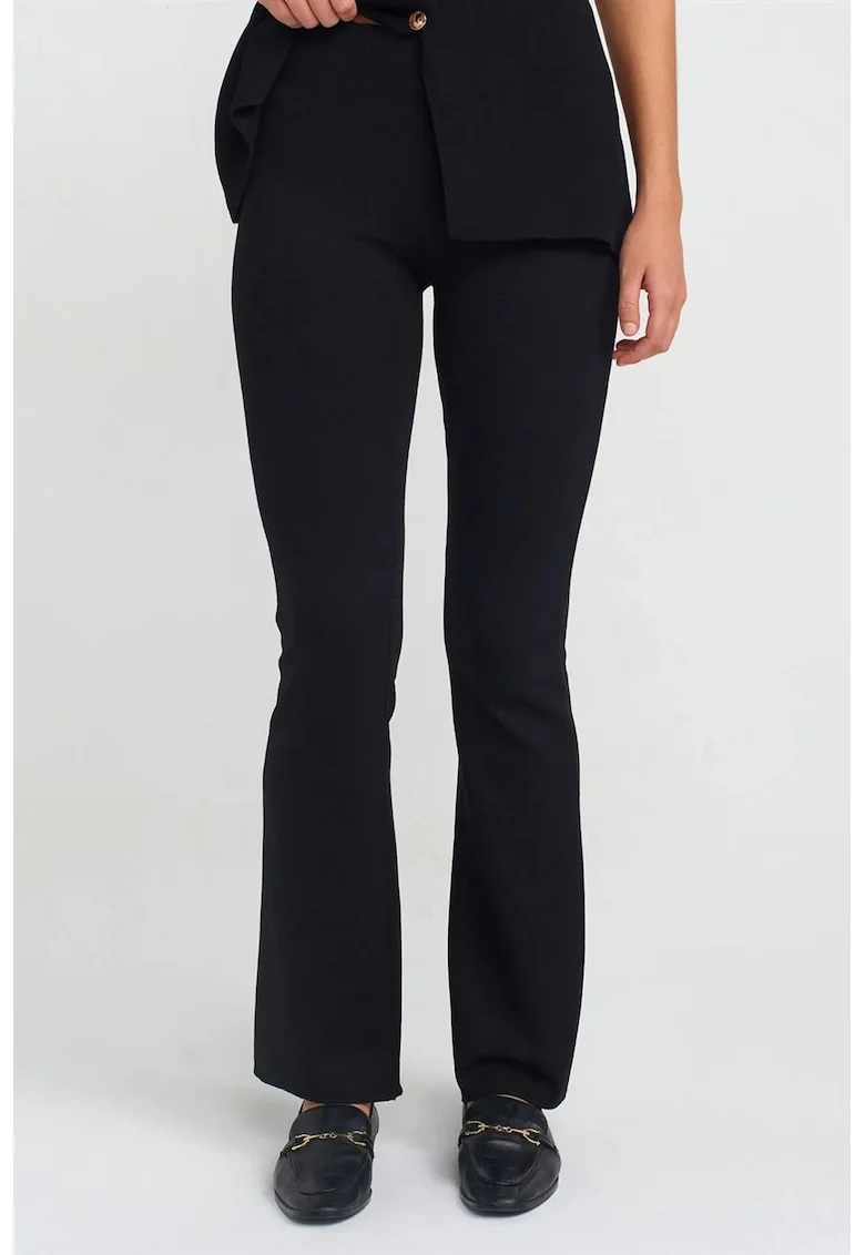 Colanti,  High-Waist Flare, elastic, negru, 68% viscoza