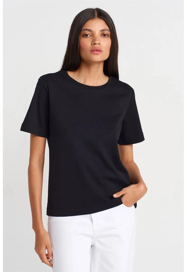 Tricou dama,  tricou din bumbac, maneca scurta, negru,