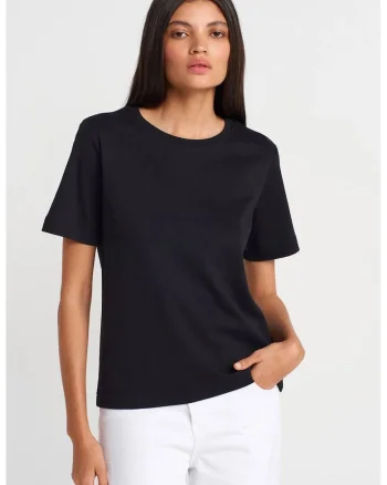 Tricou dama,  tricou din bumbac, maneca scurta, negru,