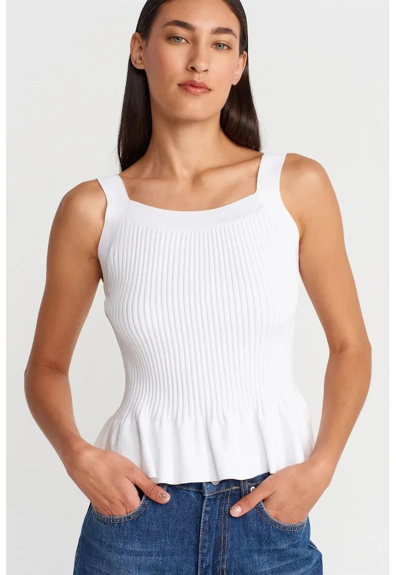 Bluza dama,  bluza mulata, fara maneci, alb, casual,