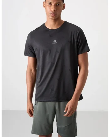 Tricou  model Bird's Eye, negru, 100% poliester