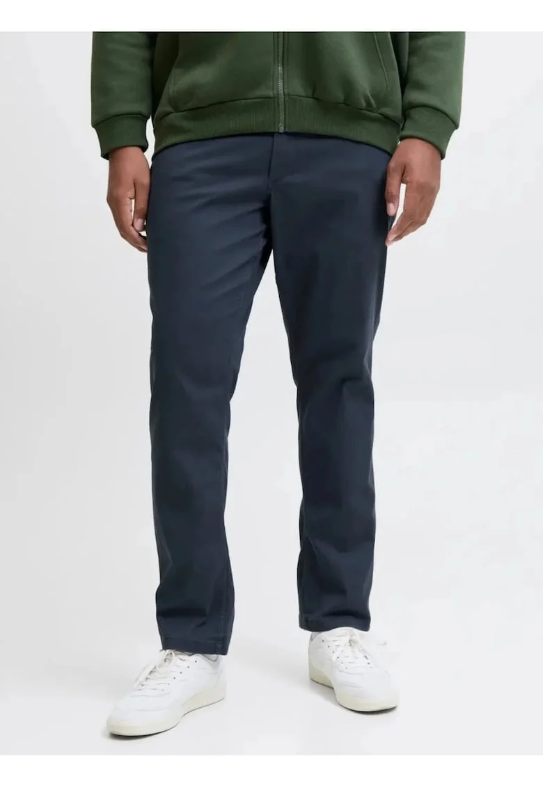 Plus Pantaloni chino, JPSTMARCO JJDAVE, barbati big sizes, Slim Fit, Bleumarin inchis, 42, 34