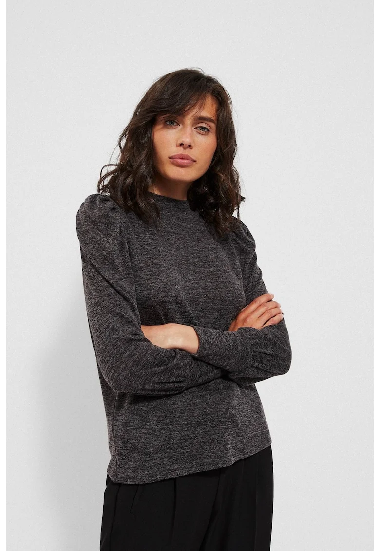 Bluza din Mélange cu Bufuri Grafit, Gri grafit