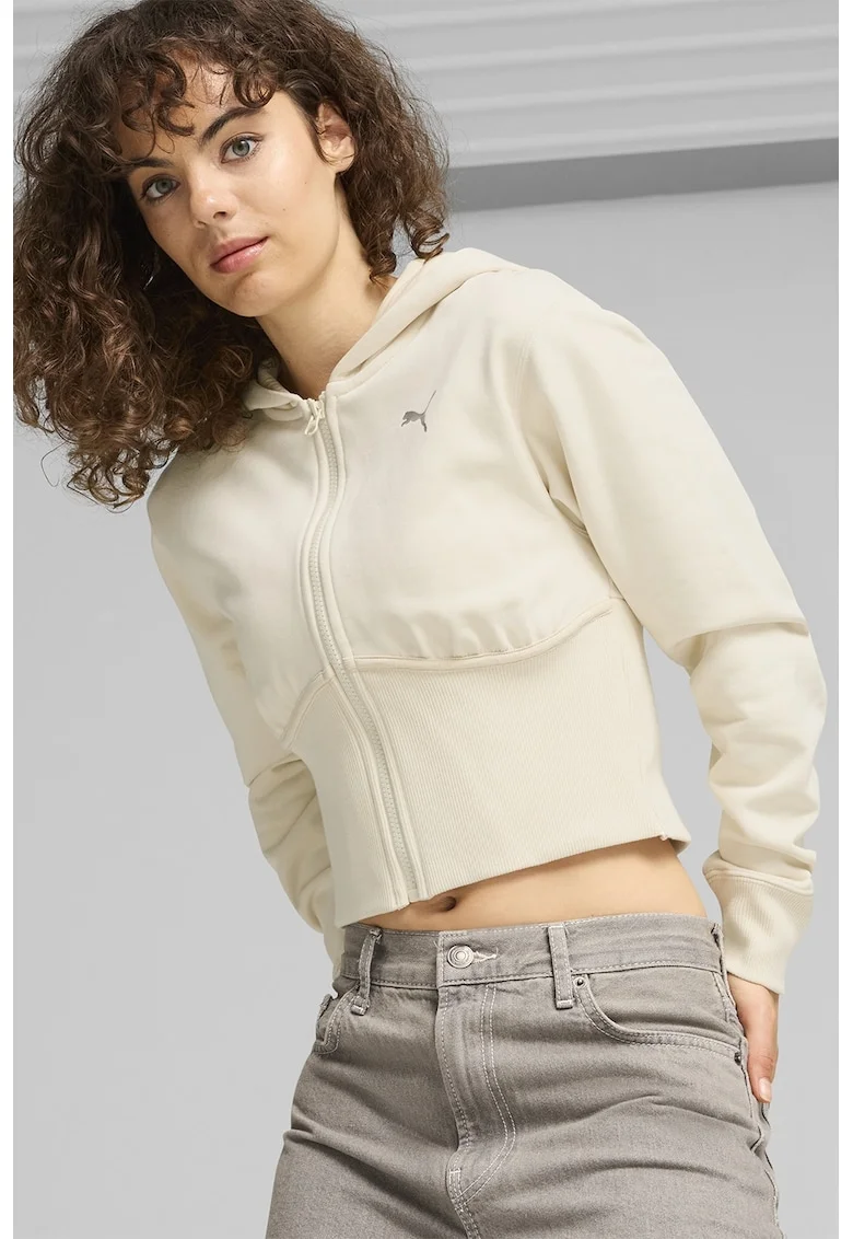Hanorac crop Dare To GYM2K, Crem