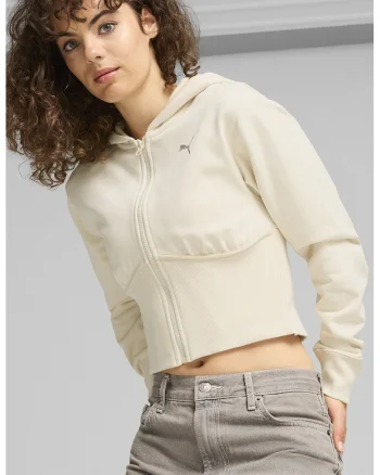 Hanorac crop Dare To GYM2K, Crem