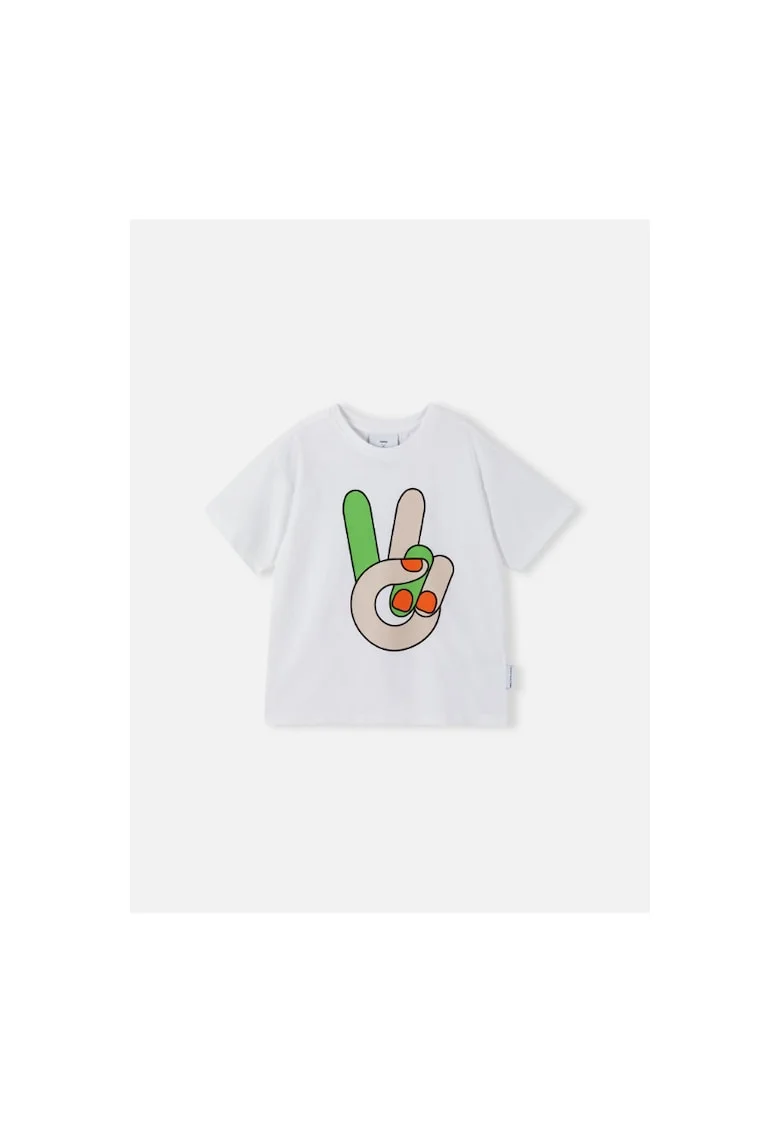 Tricou copii,  301788416, Bumbac, Alb, Alb