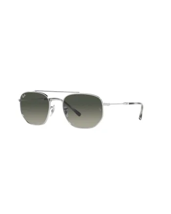 Ochelari de soare aviator unisex cu rama metalica, Negru/Argintiu