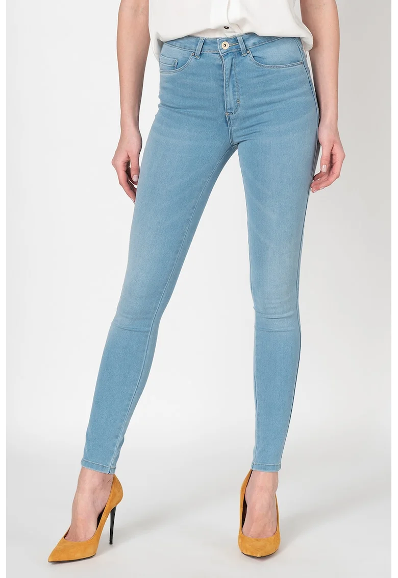 Blugi skinny cu aspect decolorat Royal, Albastru deschis