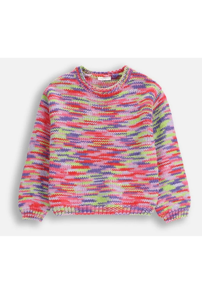 Pulover colorblock tricotat gros,