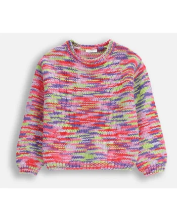Pulover colorblock tricotat gros,