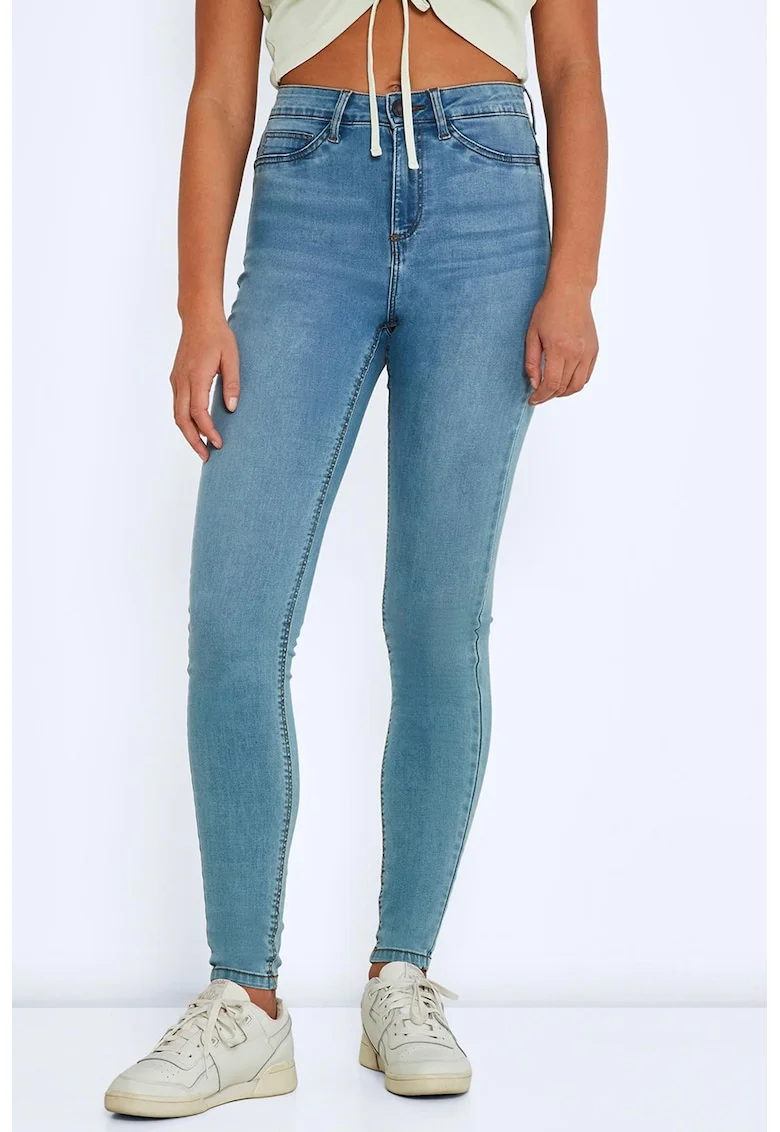 Blugi skinny cu talie inalta, Albastru