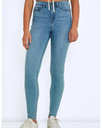 Blugi skinny cu talie inalta, Albastru