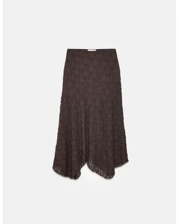 Fusta midi  dantela, elastic, negru, elegant