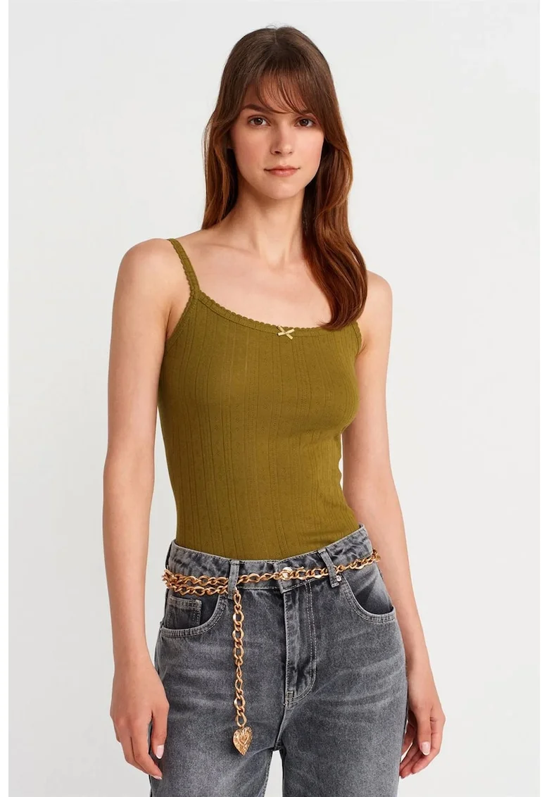 Bluza Cami,  Slim Fit, Kaki, 100% bumbac, fara inchidere