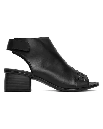 Sandale dama,  velcro, piele naturala, negru