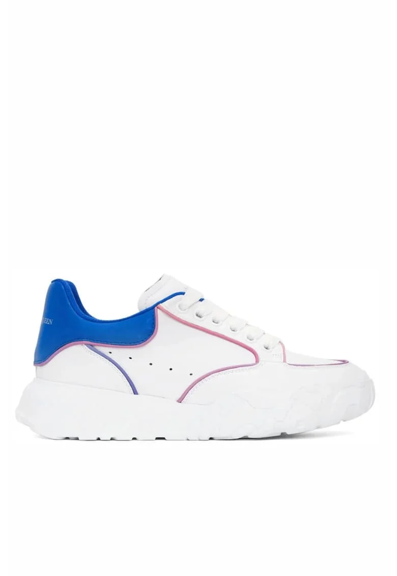 Sneakers barbati,  Court, Alb Albastru, Alb/Albastru