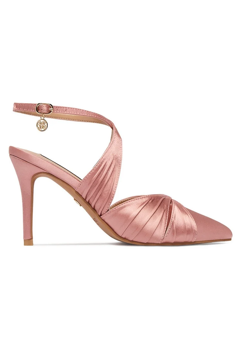 Pantofi dama,  toc ascutit, roz, textil