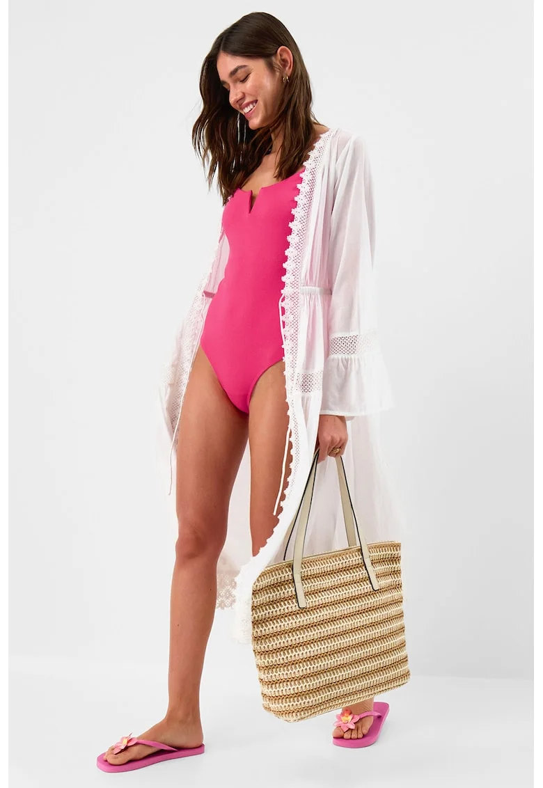 Costum de baie intreg cu bretele ajustabile, Fucsia