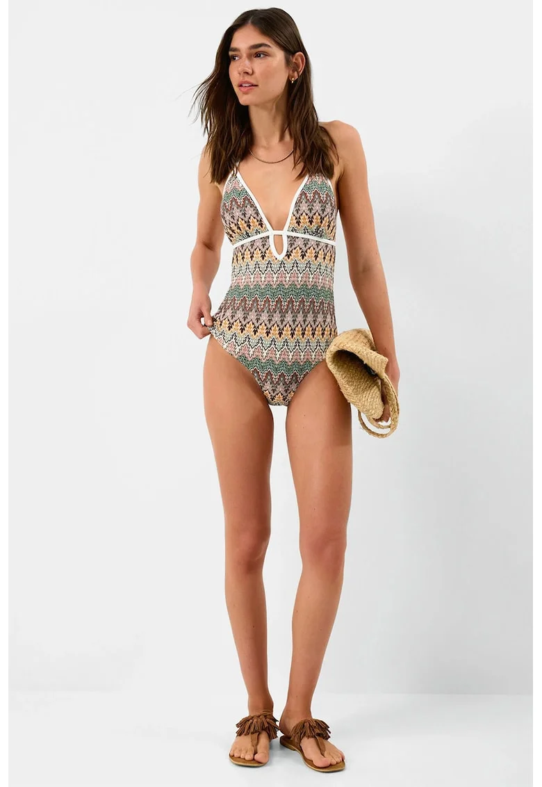 Costum de baie intreg cu bretea ajustabila, Multicolor