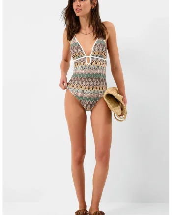 Costum de baie intreg cu bretea ajustabila, Multicolor