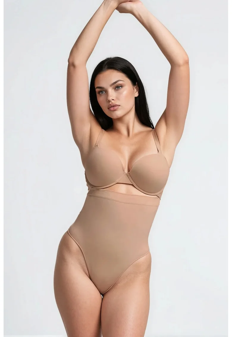 Lenjerie modelatoare,  chilot modelator, talie inalta, natural, nailon-elastan