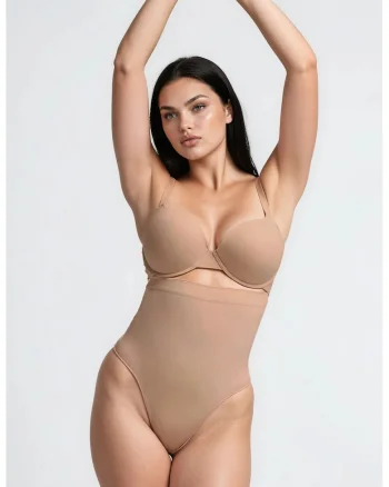 Lenjerie modelatoare,  chilot modelator, talie inalta, natural, nailon-elastan