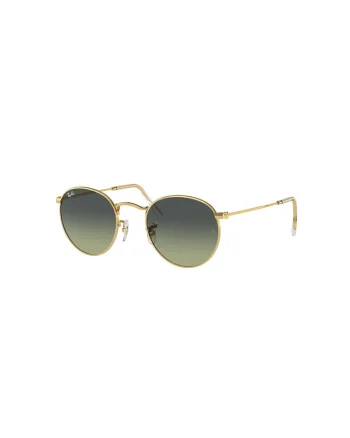 Ochelari de soare rotunzi unisex cu rama metalica, Auriu