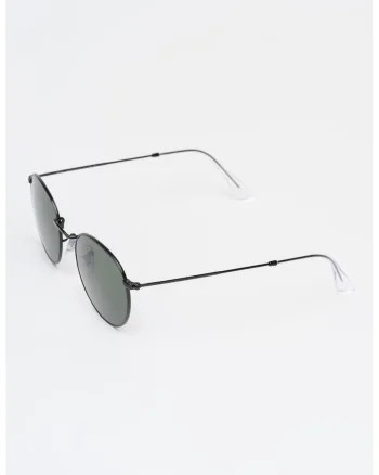 Ochelari de soare rotunzi unisex cu rama metalica, Negru carbon