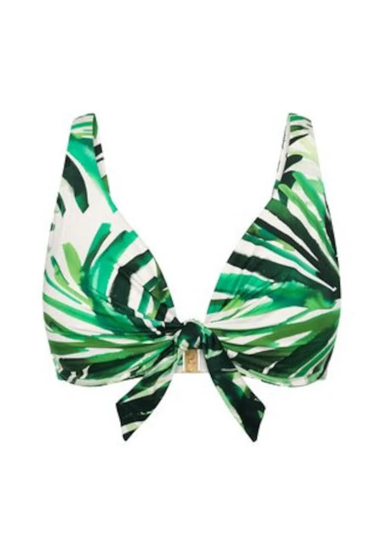 Top bikini  verde cu imprimeu, Verde