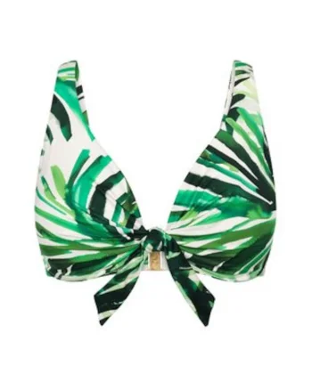 Top bikini  verde cu imprimeu, Verde