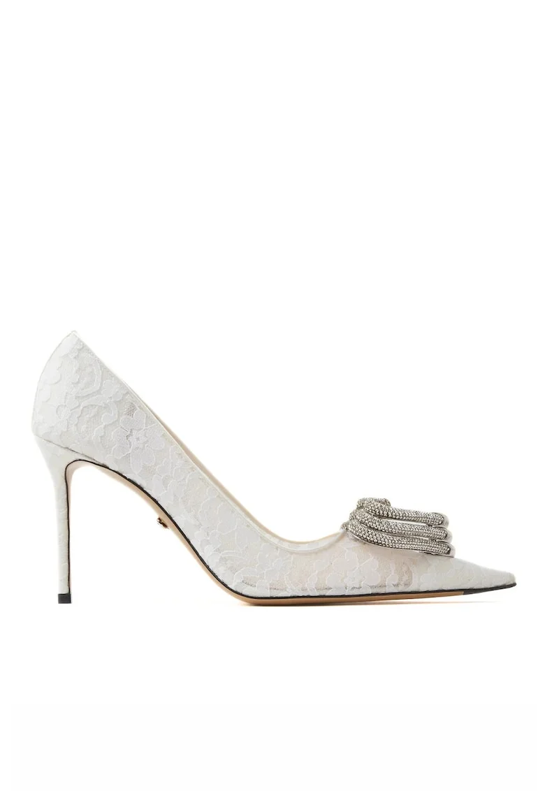 Pantofi dama,  Triple Heart 95 Pumps in Lace, Alb