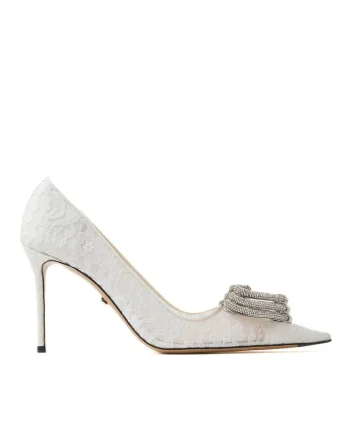 Pantofi dama,  Triple Heart 95 Pumps in Lace, Alb