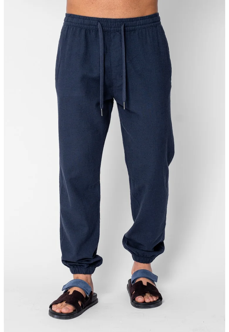 Pantaloni lungi din IN cu elastic si snur Navy 21825, Bleumarin