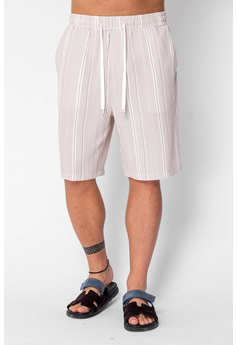 Pantaloni scurti cu dungi Beige 21804, Bej