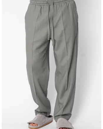 Pantaloni lungi drepti din IN cu snur Olive 21788, Verde
