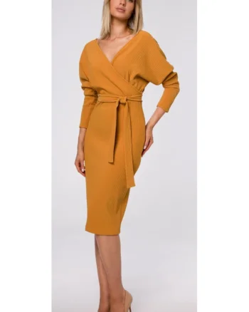 Rochie, Poliester / Elastan, Galben, Galben mustar