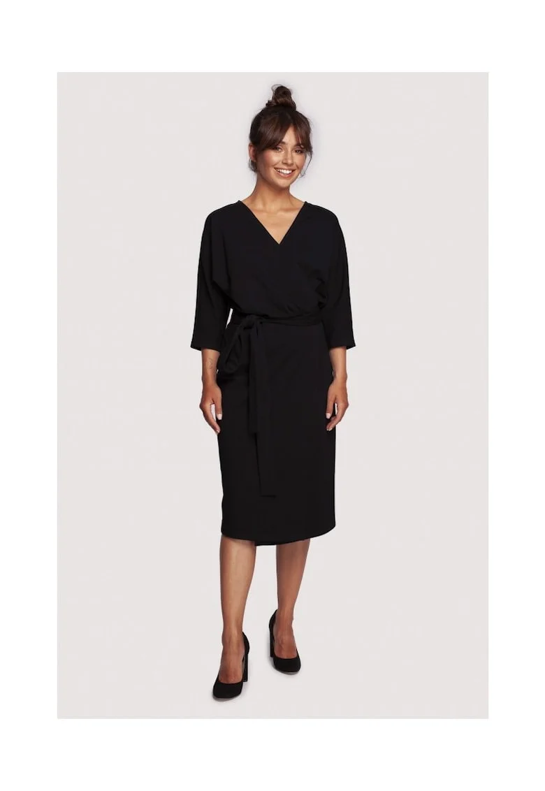 Rochie midi de dama Loni B241 negru, Negru