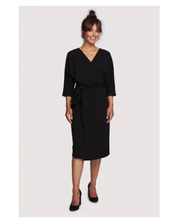 Rochie midi de dama Loni B241 negru, Negru