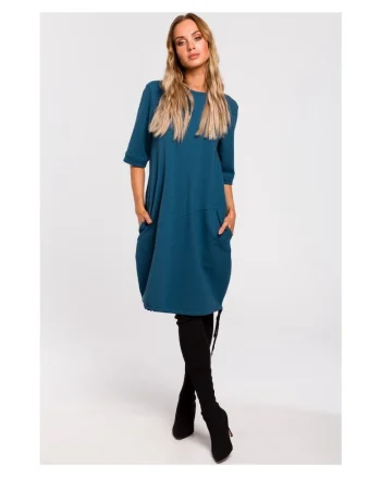 Made of Emotion Rochie midi de dama Sangye M451 Albastru Ocean, Albastru ultramarin